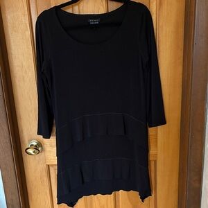 Zara Black Layered Tunic Top